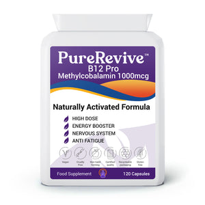 PureRevive Vitamin B12 Methylcobalamin 1000mcg 120 Capsules Natural Form Ultra Strength